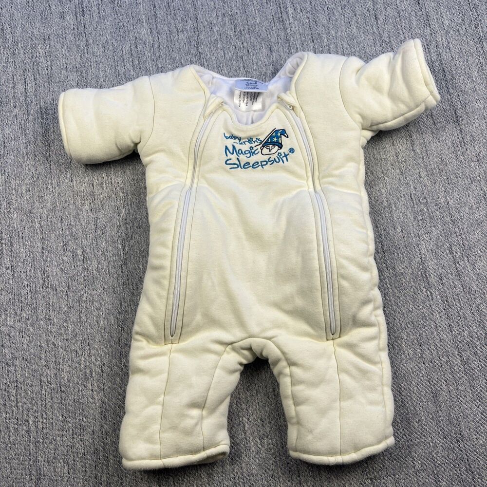 Baby Merlin's Magic Sleepsuit Cotton Cream Yellow Small 3-6 Months Swaddle